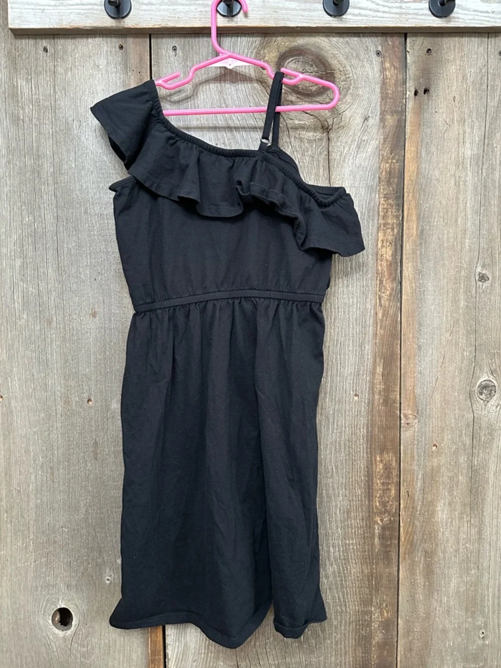 Old Navy Girls One Shoulder Elastic Waist Summer Dress in Black Size XL 14